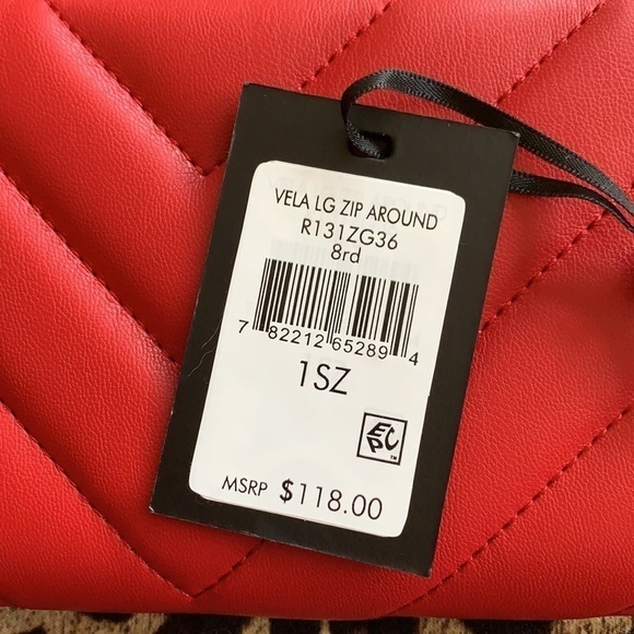 Brand New DKNY Vela Large Zip Around Red Wallet - Picture 6 of 14